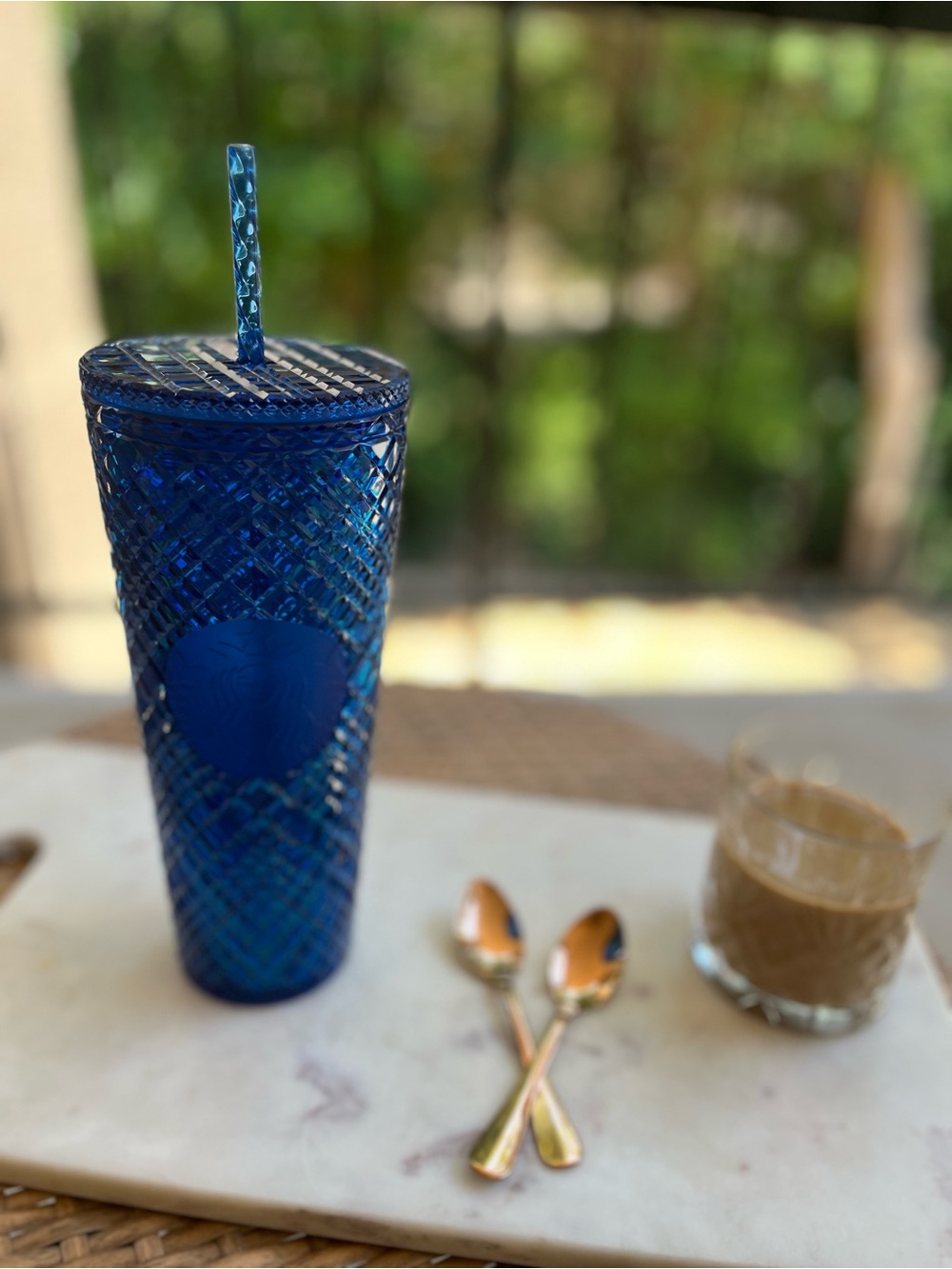 Starbucks Blue Textured Reusable Tumbler with Straw